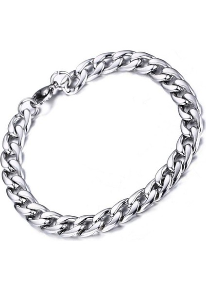 Kişiye Özel Harfli Kalın Gurmet Zincir Unisex Çelik Bileklik Sevgiliye Eşe Hediye ECK18H fırsatları