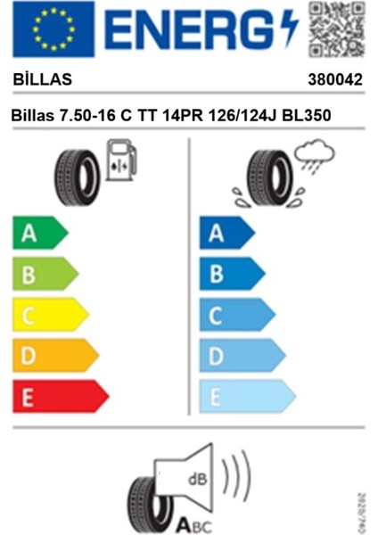 7.50-16 C Tt 14PR 126/124J BL350 Düz Kamyonet Lastiği (Üretim TARIHI:2021) fiyatları