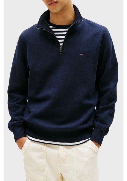 Pamuklu Regular Fit Fermuarlı Dik Yaka Sweat Erkek Sweat MW0MW37233 Dw5