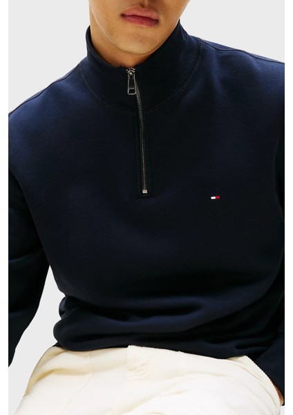 Pamuklu Regular Fit Fermuarlı Dik Yaka Sweat Erkek Sweat MW0MW37233 Dw5 fiyatları