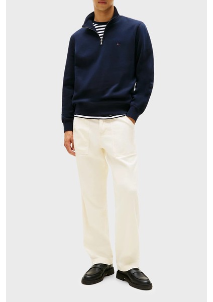 Pamuklu Regular Fit Fermuarlı Dik Yaka Sweat Erkek Sweat MW0MW37233 Dw5 modelleri