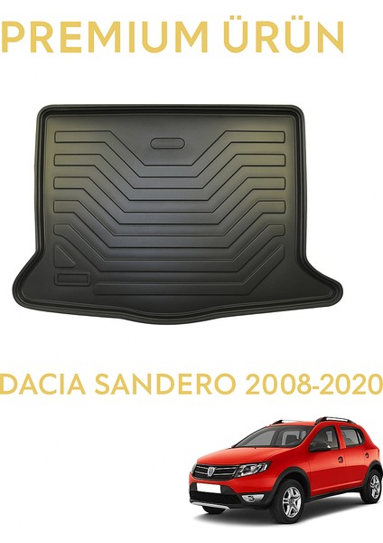 Dacia Sandero 2008–2020 Uyumlu 3D Bagaj Havuzu Premium