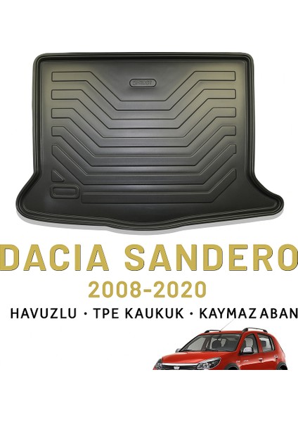 Dacia Sandero 2008–2020 Uyumlu 3D Bagaj Havuzu Premium fırsatları