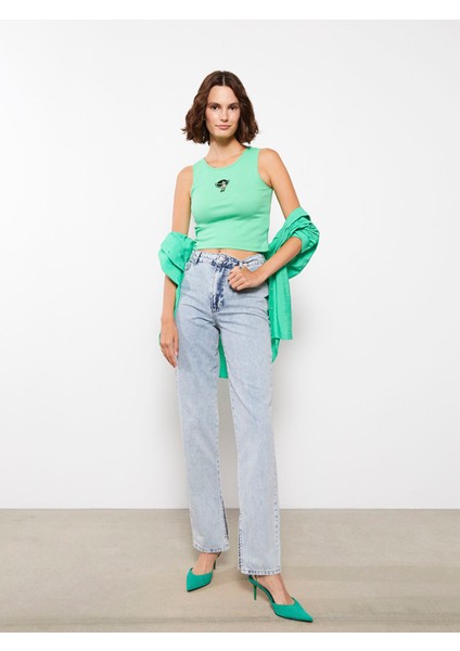 Yeni Sezon Yüksek Bel Straight Fit Kadın Jean Pantolon fiyatları