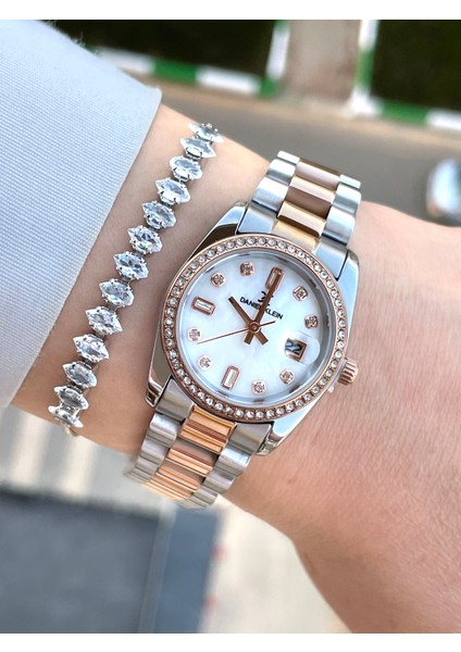 Taşlı Mini Kasa Kadın Kol Saati ve Bileklik