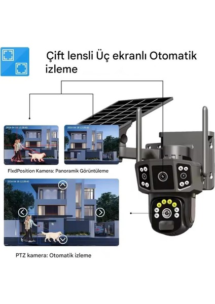 S750 Güneş Enerjili 4G Güvenlik Kamerası Sim Kart Dahil PTZ Gece Görüşlü Solar Penelli Akıllı Kamera fırsatları