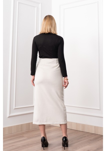 Velora Signature Wool Slit Skirt modelleri