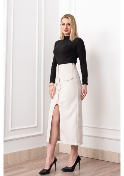 Velora Signature Wool Slit Skirt fırsatları