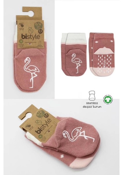 Bfs Bistyle Hayvan Figür Kaymaz Kız Soket Çorap 2'li BS10120 Pudra indirimleri