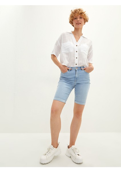Yeni Sezon Basic Pamuklu Kadın Jean Şort fiyatları