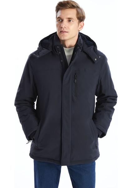 Yeni Sezon Standart Kalıp Kapüşonlu Erkek Mont