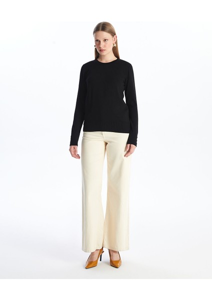 Yeni Sezon Bisiklet Yaka Düz Uzun Kollu Kadın Triko Kazak modelleri