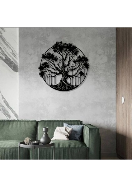 Hayat Ağacı Metal Duvar Dekoru – Yuvarlak Doğa Temalı Modern Ev Ofis Sanat Tablosu modelleri