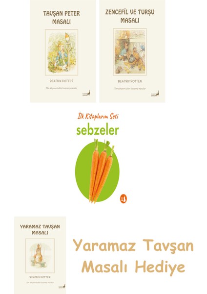Beatrix Potter 15 - Zencefil ve Turşu Masalı + Ilk Kitaplarım - Sebzeler (Ciltli)