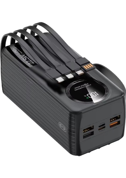 Polygold PG-PW650 50000 Mah Power Bank 22.5W Süper Hızlı Şarj, 4 Dahili Kablolu ve Dijital LED Ekran