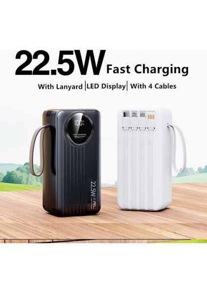 Polygold PG-PW650 50000 Mah Power Bank 22.5W Süper Hızlı Şarj, 4 Dahili Kablolu ve Dijital LED Ekran fiyatları