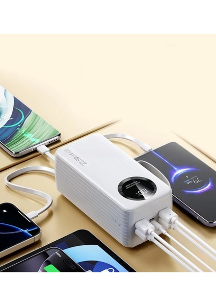 Polygold PG-PW650 50000 Mah Power Bank 22.5W Süper Hızlı Şarj, 4 Dahili Kablolu ve Dijital LED Ekran modelleri