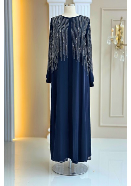 Deren Abiye Elbise Lacivert