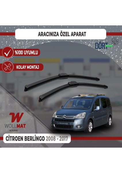 Citroen Berlingo Silecek 2008 2017 Silecek Takımı Araca Özel