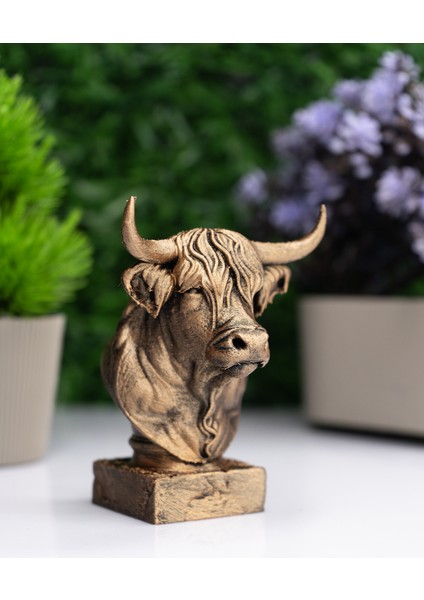 Boğa Büst Heykel – El Yapımı Dekoratif Figür 12CM – Masa Üstü Biblo fiyatları