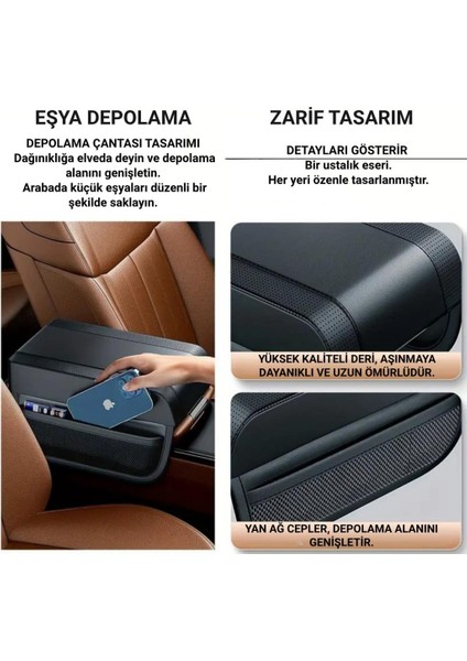 Premıum Yumuşak 2 Yan Cüzdanlı Araç Kol Dayama Padi. Kol Dayama Yastığı Araç Içi Organizer Kol Dayama fırsatları