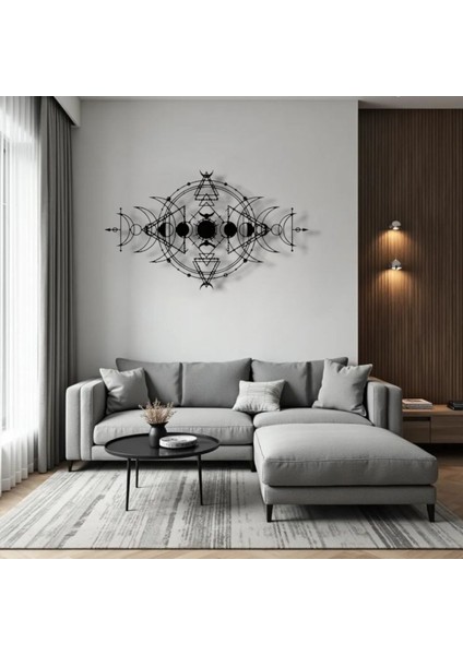 Ay Döngüsü Sembollü Metal Duvar Dekoru – Spiritüel ve Geometrik Tasarım modelleri