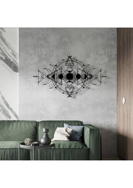 Ay Döngüsü Sembollü Metal Duvar Dekoru – Spiritüel ve Geometrik Tasarım fırsatları