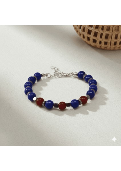 Gümüş Renk Kararmaz Metal Zincir Küre Kesim Bordo Mavi Jade Hematit Doğaltaş Erkek Taraftar Bileklik fırsatları