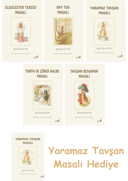 Beatrix Potter 9 - Yaramaz Tavşan Masalı + Beatrix Potter 7 - Turta ve Çörek Kalıbı Masalı + Beatrix Potter 4 - Tavşan Benjamin Masalı