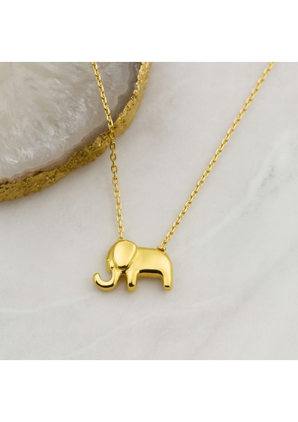 14 Ayar Altın Mini Fil Kolye