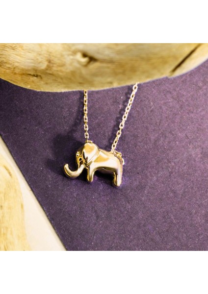14 Ayar Altın Mini Fil Kolye modelleri