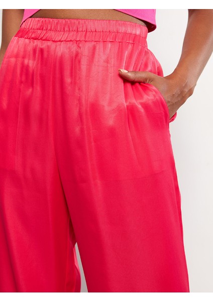 Yeni Sezon Beli Lastikli Düz Saten Kadın Pantolon modelleri