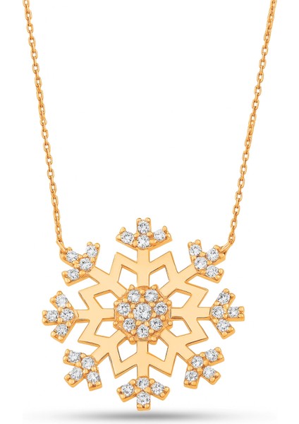 14 Ayar Altın Minik Kar Tanesi Kolye modelleri