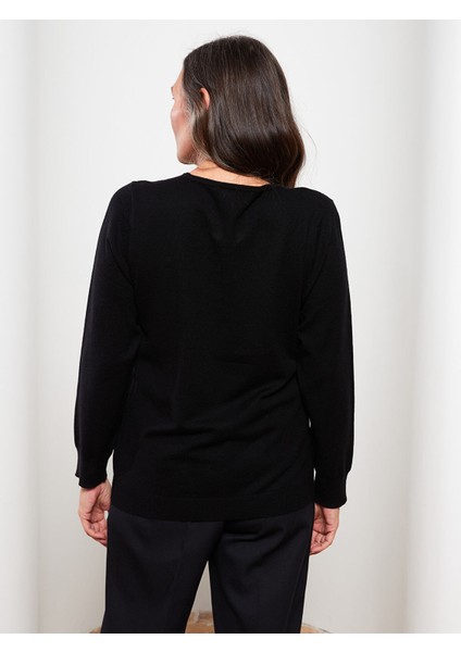 Yeni Sezon Bisiklet Yaka Düz Uzun Kollu Kadın Triko Kazak indirimleri