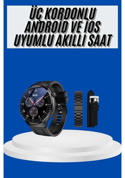 Amoled Ekran Akıllı Saat Üç Kordonlu Ios Android Uyumlu fiyatları