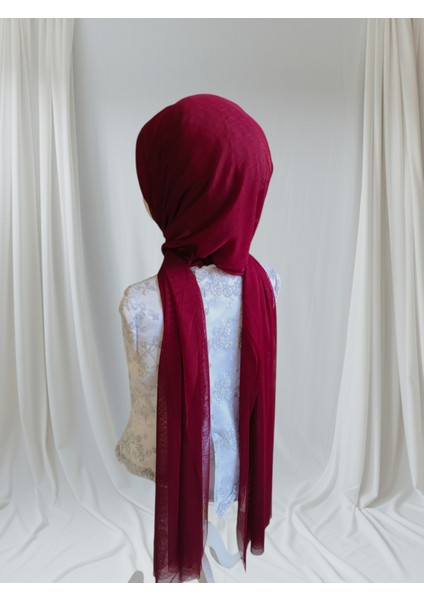 Bordo Sevda Model Hazır Türban Hazır Şal Abiye Şal modelleri
