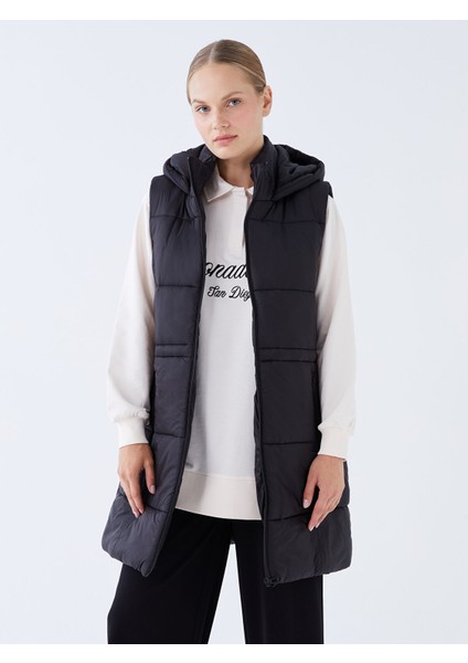 Yeni Sezon Kadın Kapüşonlu Düz Şişme Yelek fiyatları