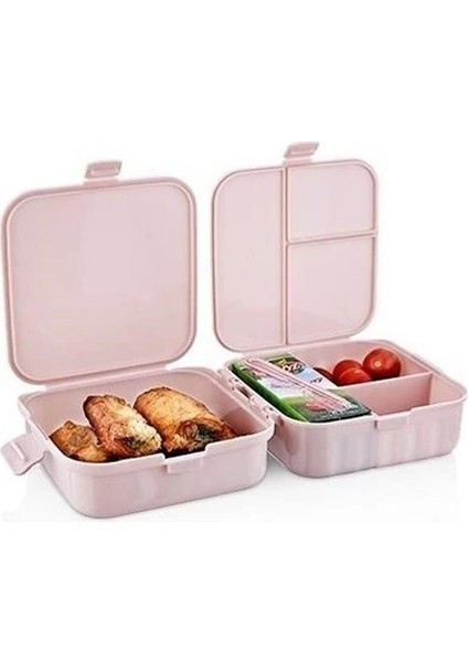 Kendiliğinden Kaşık Çatallı Beslenme Kutusu 4 Bölmeli Çocuk Beslenme Kabı Saklama Kutusu fiyatları