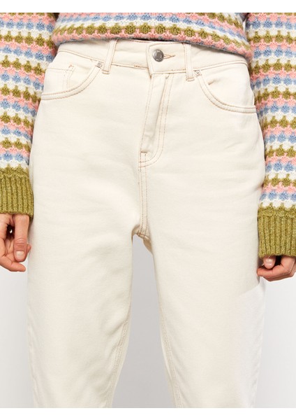 Yeni Sezon Kadın Yüksek Bel Mom Fit Düz Jean Pantolon modelleri