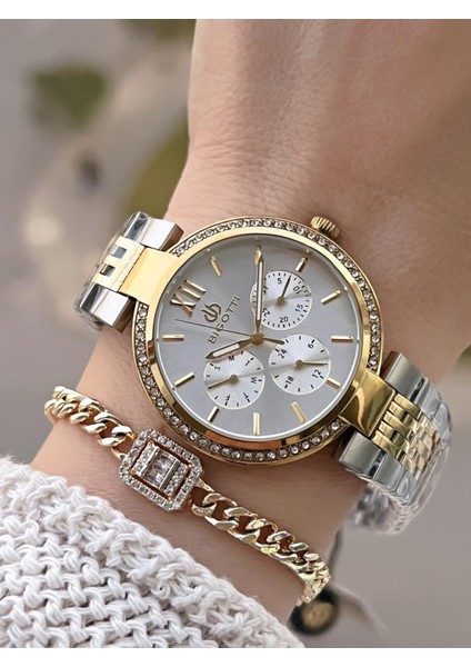 Çelik Kordon 2 Yıl Garantili 3 Atm Suya Dayanıklı Spor Kadın Kol Saati+Bileklik YBG.10661.5