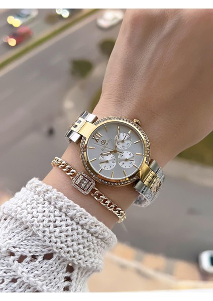 Çelik Kordon 2 Yıl Garantili 3 Atm Suya Dayanıklı Spor Kadın Kol Saati+Bileklik YBG.10661.5 fiyatları