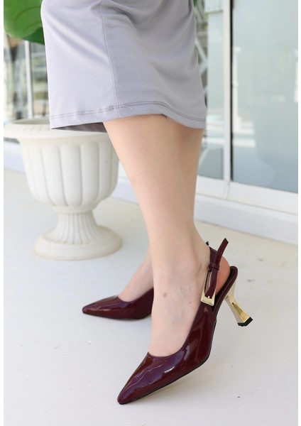 Lvsqvr Zalin Bordo Rugan Topuklu Ayakkabı (Numara: 37)