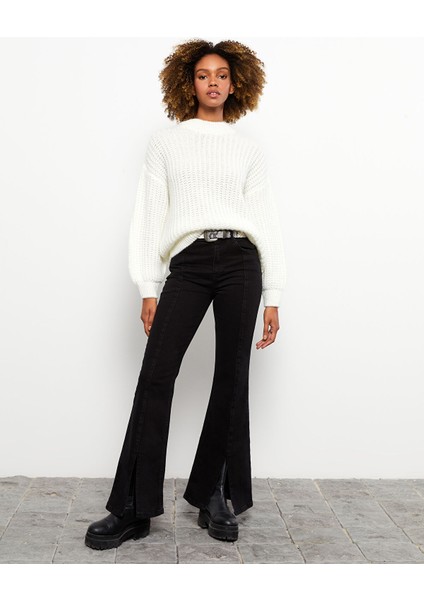 Yeni Sezon Yüksek Bel Mars Flare Kadın Jean Pantolon