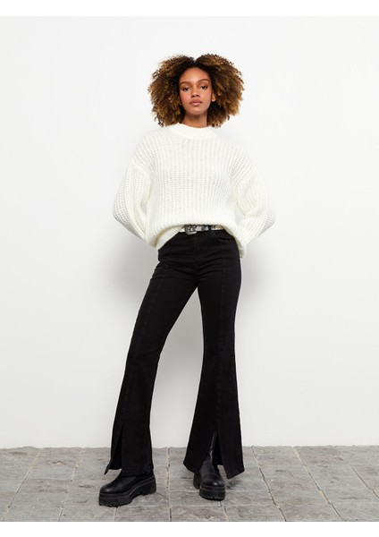 Yeni Sezon Yüksek Bel Mars Flare Kadın Jean Pantolon fiyatları