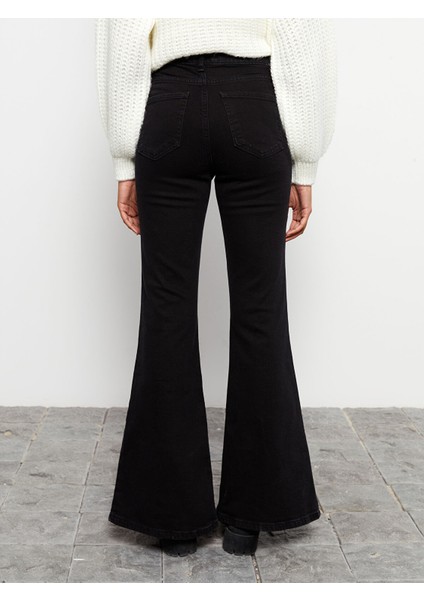 Yeni Sezon Yüksek Bel Mars Flare Kadın Jean Pantolon fırsatları