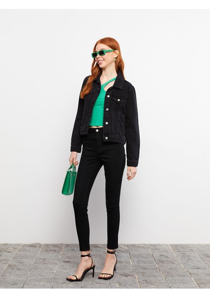 Yeni Sezon Gömlek Yaka Kadın Jean Ceket modelleri