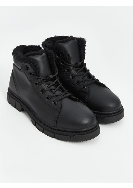 Yeni Sezon Bağcıklı Deri Görünümlü Erkek Bot