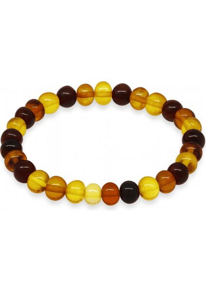 Süzme Multicolor Renk Natural Form Doğal Damla Kehribar Erkek Bileklik