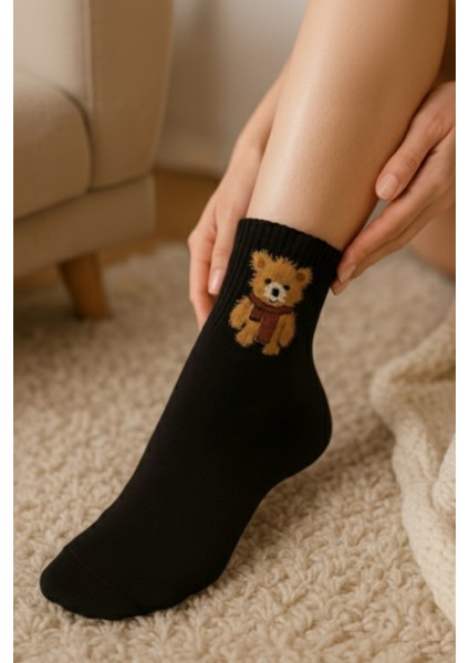 4 Çift Ayıcık Desenli Kadın Kolej Çorap fiyatları