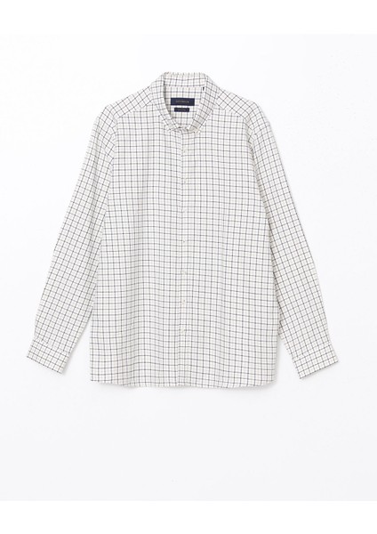 Yeni Sezon Slim Fit Uzun Kollu Ekose Poplin Erkek Gömlek indirimleri